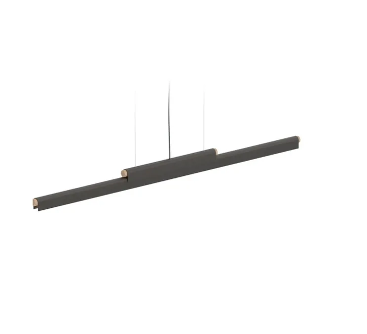 Suspension, Rudi, noir mat, LED, 3000K, 5400 lm, L120cm, H8,5cm - Robin