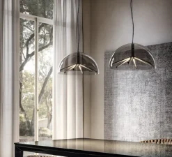 Suspension, Runa, bronze mat, gris fumé, LED, dim, DALI, 2700K, Ø45cm, H23cm-Penta