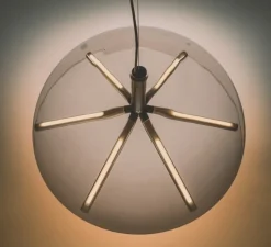 Suspension, Runa, bronze mat, gris fumé, LED, dim, DALI, 2700K, Ø45cm, H23cm-Penta