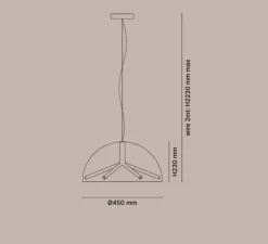 Suspension, Runa, bronze mat, gris fumé, LED, dim, 0-10V, 2700K, Ø45cm, H23cm-Penta