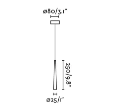 Suspension*Faro Suspension, Sabi, , LED, 2700K, 280 lm, Ø2,5cm, H25cm - noir