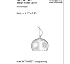 Suspension, SAHARA, blanc, Ø23cm, H17cm- KARMAN
