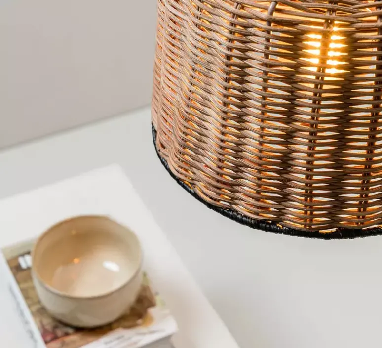 Suspension*Faro Suspension, Saipan, noir, , Ø22,5cm, H17cm - rotin