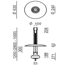 Suspension*Stilnovo Suspension, Saliscendi , , Ø63cm, H120cm - vert
