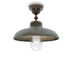 Suspension*Moretti Luce Suspension, Samoa 1333, cuivre, IP44, Ø32cm, H32cm - cuivre, verre transparent