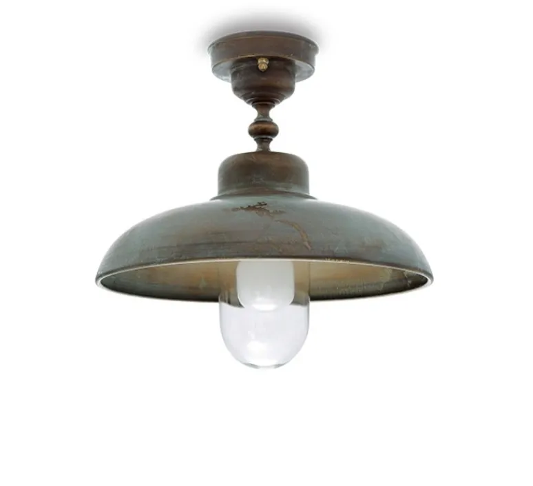 Suspension*Moretti Luce Suspension, Samoa 1333, cuivre, IP44, Ø32cm, H32cm - cuivre, verre transparent