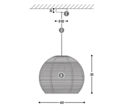Suspension, Sangha 40, noir, Ø40cm, H31cm - Dark