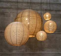 Suspension, Sangha 120, rotin, Ø120cm, H115cm - Dark