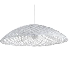 Suspension, Satelise L, rotin blanc, Ø110cm, H40cm - Forestier