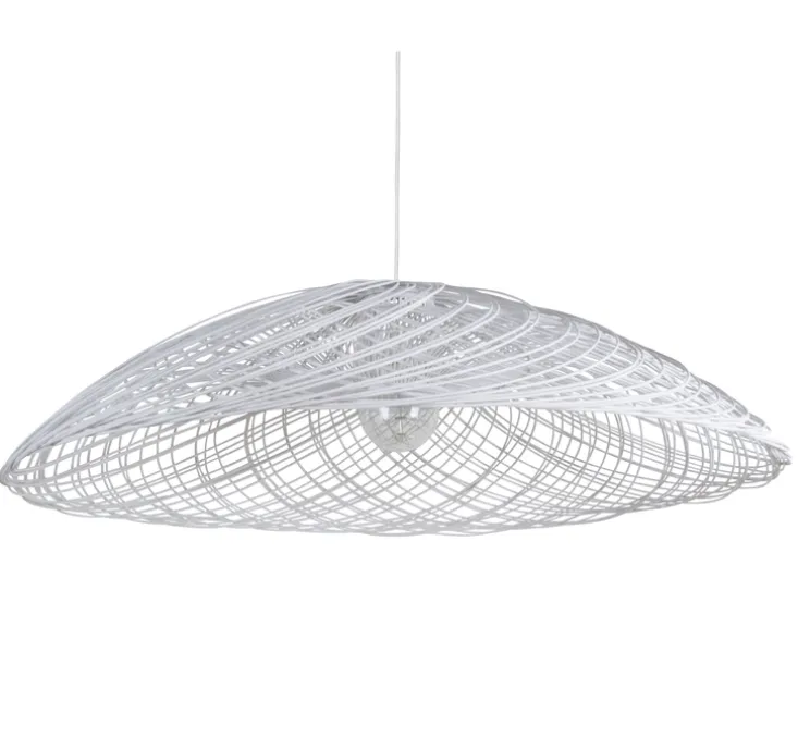 Suspension, Satelise L, rotin blanc, Ø110cm, H40cm - Forestier