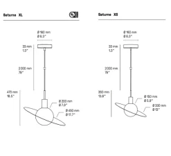Suspension*CVL Suspension, Saturne XL, satiné, LED, 1300lm, 2700k, Ø45cm, H47cm - laiton
