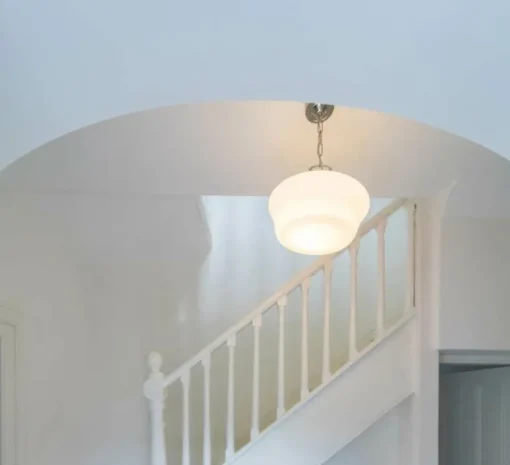 Suspension*Mullan Lighting Suspension, Schoolhouse, , Ø35cm, H28cm - Argent antique