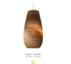 Suspension, Scraplights, Drop 26, marron, Ø36cm, H65cm - Graypants