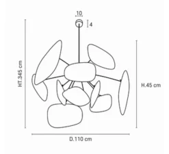Suspension*Market Set Suspension, Screen 70's XL, , Ø110cm, H45cm - lin bouleau