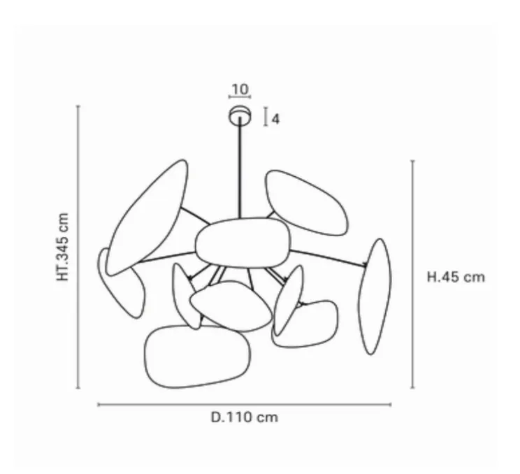 Suspension, Screen 70's XL, lin, noir, Ø110cm, H45cm - Market Set
