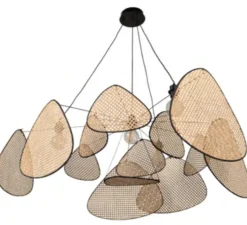 Suspension*Market Set Suspension, Screen XXL, , Ø150cm, H90cm - cannage naturel