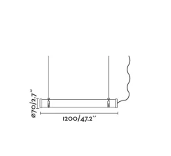 Suspension*Faro Suspension, Scuba 36W, , IP66, LED, 3000K, 5760 lm, Ø7cm, l120cm - chrome
