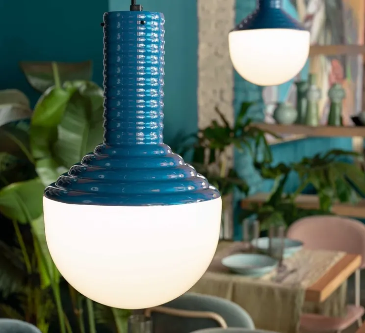 Suspension, Selaron, bleu, Ø24cm, H39cm - Ferroluce