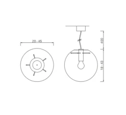 Suspension, Selene 20, transparent, cuivre , Ø20cm - Classicon