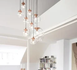 Suspension, Selene 45, transparent, cuivre , Ø45cm - Classicon