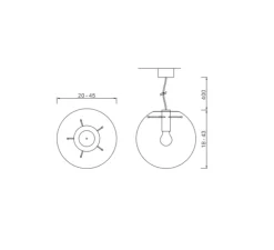 Suspension, Selene 45, transparent, cuivre , Ø45cm - Classicon