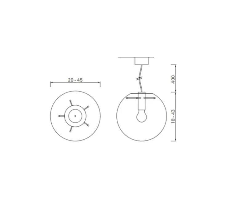 Suspension, Selene 25, transparent, noir, H25cm - Classicon