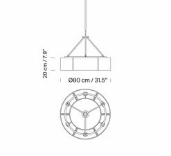 Suspension*Santa & Cole Suspension, Sexta 12, , Ø128cm, H20cm - blanc