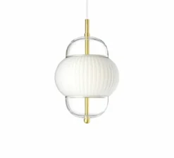 Suspension, Shahin, Opal, doré, transparent, Ø23cm, H39cm - Design by us