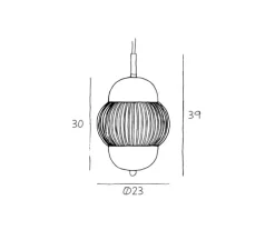 Suspension, Shahin, Opal, doré, transparent, Ø23cm, H39cm - Design by us