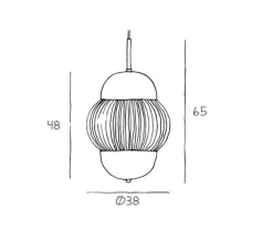 Suspension, Shahin XL, Opal, doré, transparent, Ø38cm, H65cm - Design by us