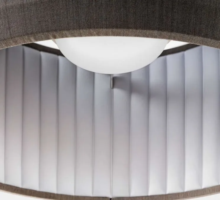 Suspension, Silenzio D79/120c, gris clair, acoustique, LED, dimmable DALI/Push, 3000K, Ø117cm, H45cm - Luceplan