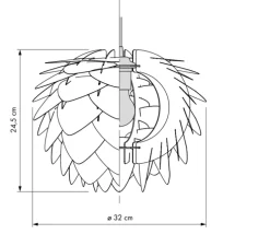 Suspension, Silvia mini, or, LED, Ø32cm, H24,5cm - Umage