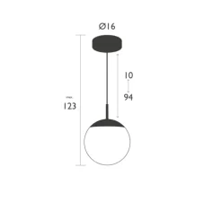 Suspension, Simple D25 MOOON!,Bleu Acapulco, IP42, LED, 5000K, 1000 lm, Ø25cm, H123cm - Fermob