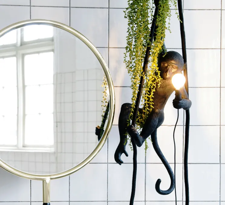 Suspension, Singe, Monkey Ceiling, noir, IP44, H76cm, Outdoor - Seletti