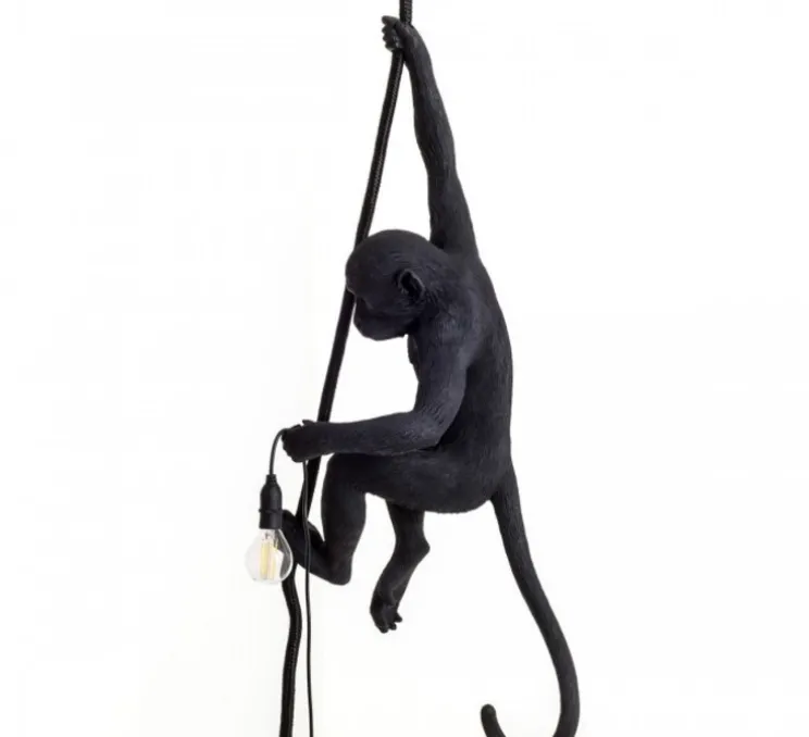 Suspension, Singe, Monkey Ceiling, noir, IP44, H76cm, Outdoor - Seletti