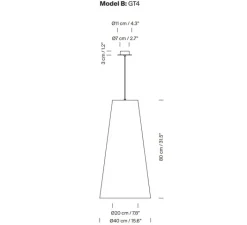 Suspension*Santa & Cole Suspension, Sisisi conicas largas GT4, , Ø40cm, H80cm - blanc, câble noir