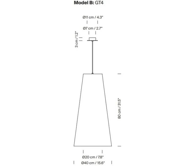 Suspension*Santa & Cole Suspension, Sisisi conicas largas GT4, , Ø40cm, H80cm - blanc, câble noir