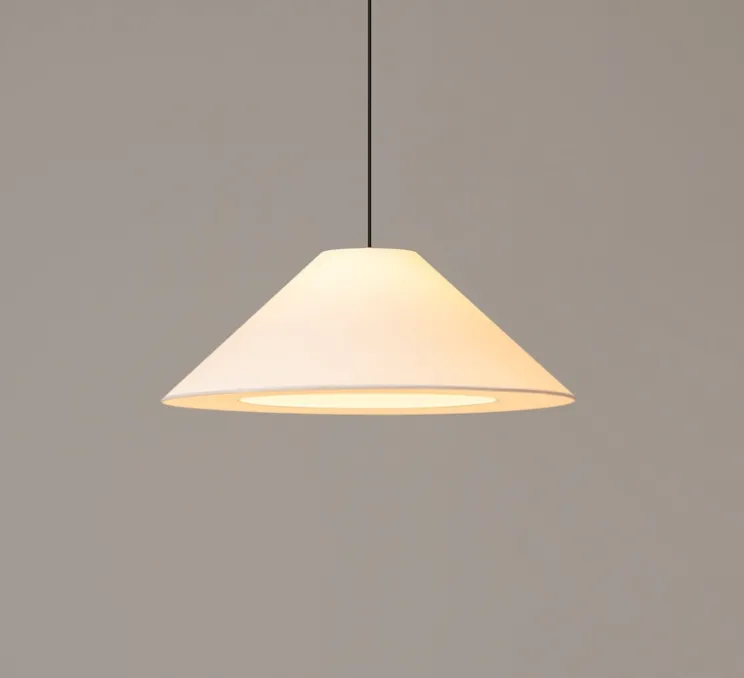 Suspension, Sisisi conicas Planas MT5, blanc, câble noir, Ø64cm, H23cm - Santa & Cole