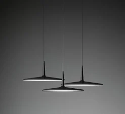 Suspension*Vibia Suspension, Skan 0270, , LED, 2700K, 712lm, Ø30cm, H14cm - noir