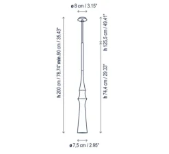 Suspension, Slend 03, blanc, Ø7,5cm, H74,4cm - Bover