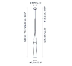 Suspension*Bover Suspension, Slend 03, , Ø7,5cm, H74,4cm - noir ébène