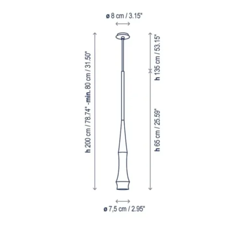 Suspension, Slend 01, terracotta, Ø7,5cm, H65cm - Bover