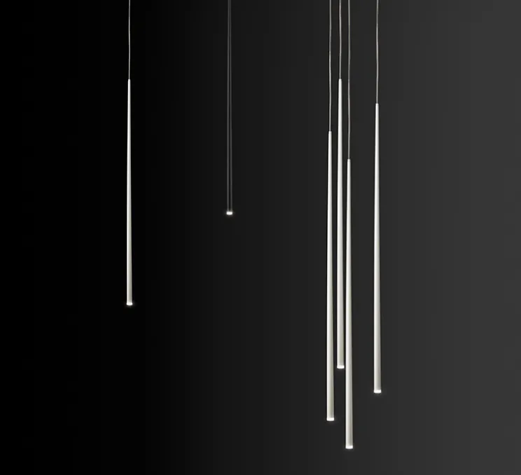 Suspension, Slim 0920, noir, LED, 2700K, 182lm, Ø2,6cm, H100cm - Vibia