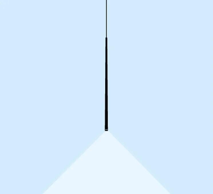 Suspension, Slim 0920, noir, LED, 2700K, 182lm, Ø2,6cm, H100cm - Vibia