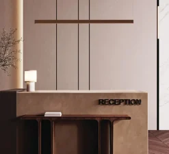 Suspension, Slim, bois, noyer, LED, DALI, dim, 2700K, 1300 lm, L114cm, H4cm - Tunto