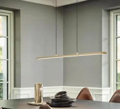 Suspension, Slim, laiton, LED, dim, 2700/3000K, L180cm, H1,6cm - Light Point