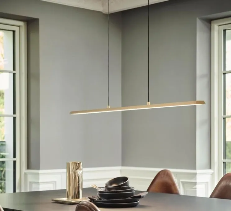Suspension, Slim, laiton, LED, dim, 2700/3000K, L180cm, H1,6cm - Light Point