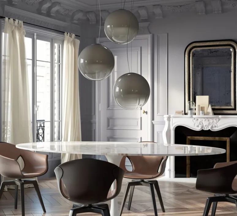 Suspension*Panzeri Suspension, Smoke 3, , LED, 2700K, 2500lm, Ø50cm, H50cm - verre fumé