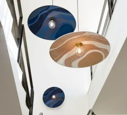 Suspension, Sonia Laudet D80, bleu nuit, Ø80cm, H14cm - Market Set