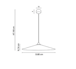 Suspension, Sonia Laudet D80, Bouleau seventies, Ø80cm, H14cm - Market Set